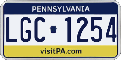 PA license plate LGC1254