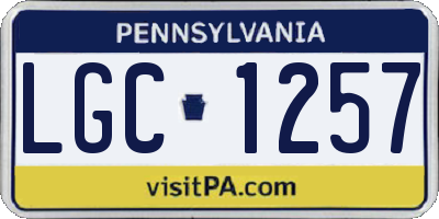 PA license plate LGC1257