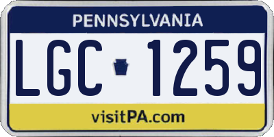 PA license plate LGC1259