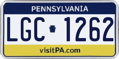 PA license plate LGC1262