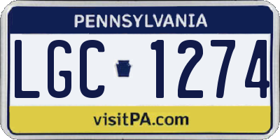 PA license plate LGC1274