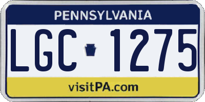 PA license plate LGC1275