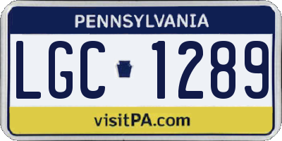 PA license plate LGC1289