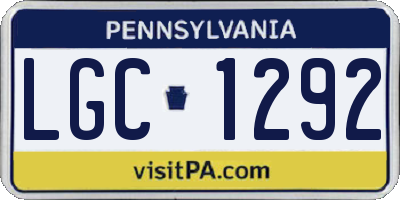 PA license plate LGC1292