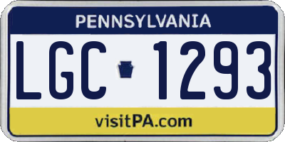 PA license plate LGC1293