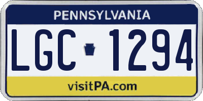 PA license plate LGC1294