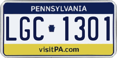 PA license plate LGC1301