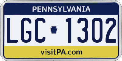 PA license plate LGC1302