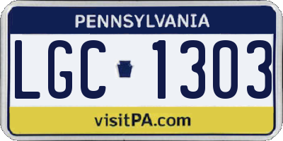 PA license plate LGC1303