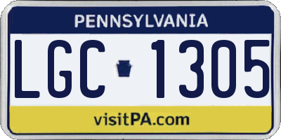 PA license plate LGC1305