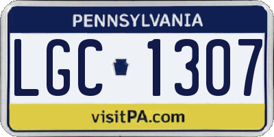 PA license plate LGC1307