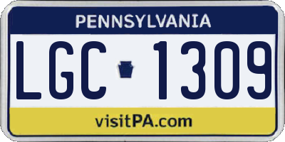 PA license plate LGC1309