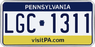 PA license plate LGC1311