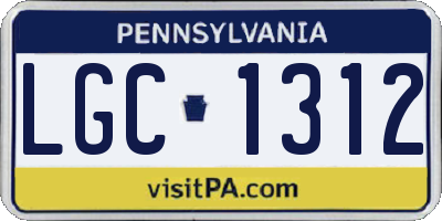 PA license plate LGC1312