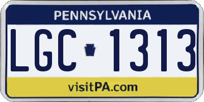 PA license plate LGC1313