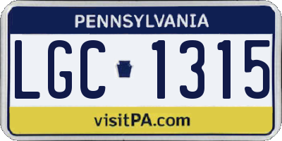 PA license plate LGC1315