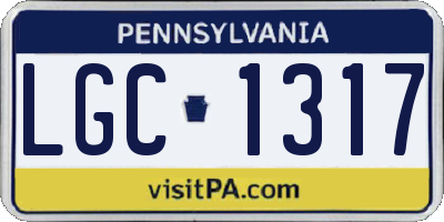PA license plate LGC1317