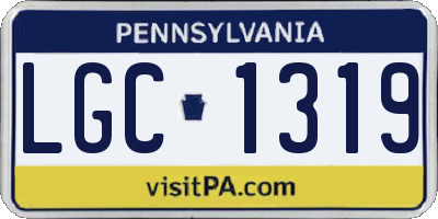 PA license plate LGC1319