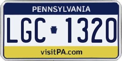 PA license plate LGC1320