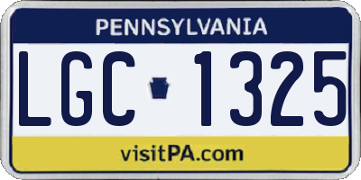 PA license plate LGC1325