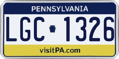 PA license plate LGC1326