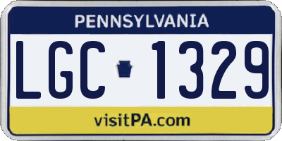 PA license plate LGC1329