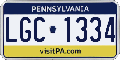 PA license plate LGC1334