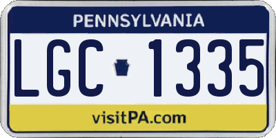 PA license plate LGC1335