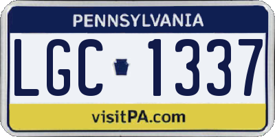 PA license plate LGC1337