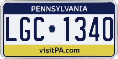 PA license plate LGC1340