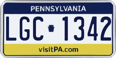 PA license plate LGC1342