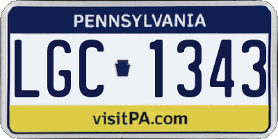 PA license plate LGC1343