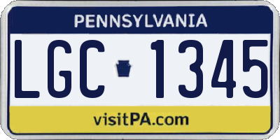 PA license plate LGC1345