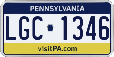 PA license plate LGC1346