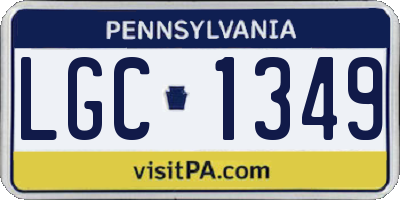 PA license plate LGC1349