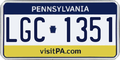 PA license plate LGC1351