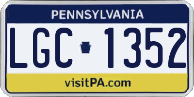 PA license plate LGC1352