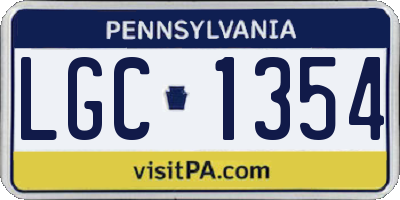 PA license plate LGC1354