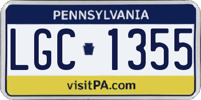 PA license plate LGC1355