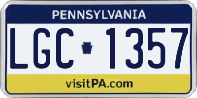 PA license plate LGC1357
