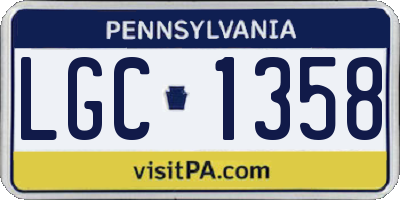 PA license plate LGC1358