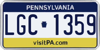 PA license plate LGC1359