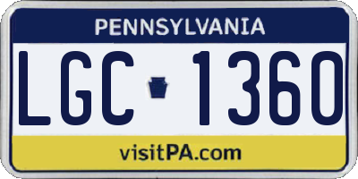 PA license plate LGC1360