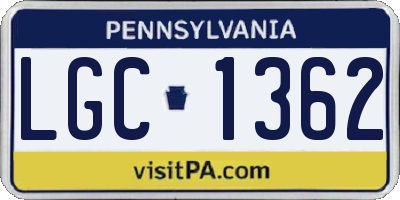 PA license plate LGC1362