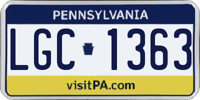PA license plate LGC1363
