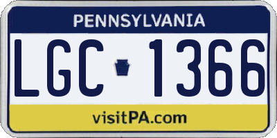 PA license plate LGC1366