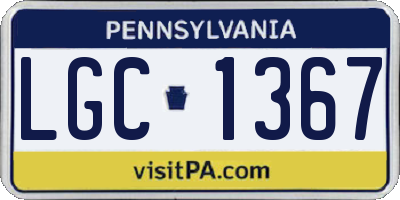 PA license plate LGC1367