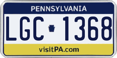 PA license plate LGC1368