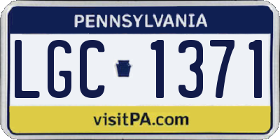 PA license plate LGC1371