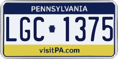 PA license plate LGC1375